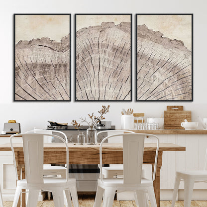 67528-MGV-CV-36X24-Wood Ring Wall Art Canvas Print, Framed Tree Ring Art Picture Print, Rustic Tree Ring Perfect Neutral Boho Decor Artwork