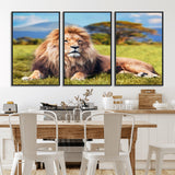 67826-MGV-CV-36X24-Majestic Lion Wall Art – King of the Jungle Canvas Print, Safari Wildlife Decor for Living Room, Office, or Man Cave