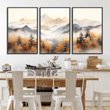 70049-MGV-CV-36X24-Autumn Mountain Forest Wall Art – Misty Landscape Canvas Print, Rustic Nature Inspired Decor for Living Room, Bedroom or Office