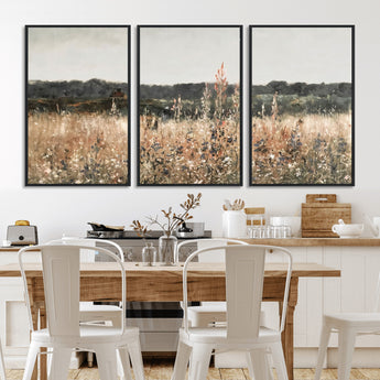 46308-MGV-CV-36X24-Wildflower Field Wall Art – Rustic Meadow Landscape Canvas Print, Country Nature Decor for Living Room, Bedroom or Farmhouse