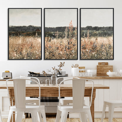 46308-MGV-CV-36X24-Wildflower Field Wall Art – Rustic Meadow Landscape Canvas Print, Country Nature Decor for Living Room, Bedroom or Farmhouse