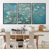 65607-MGV-CV-36X24-Almond Blossom Wall Art – Van Gogh Blue Floral Canvas Print, Elegant Impressionist Painting Decor for Living Room, Bedroom or