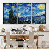 39177-MGV-CV-36X24-Starry Night Wall Art – Vincent van Gogh Famous Painting Canvas Print, Timeless Starry Sky Decor for Living Room, Bedroom or