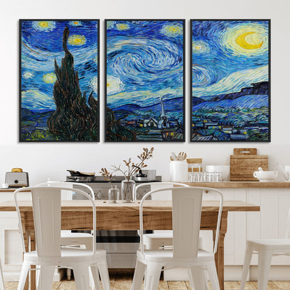 39177-MGV-CV-36X24-Starry Night Wall Art – Vincent van Gogh Famous Painting Canvas Print, Timeless Starry Sky Decor for Living Room, Bedroom or