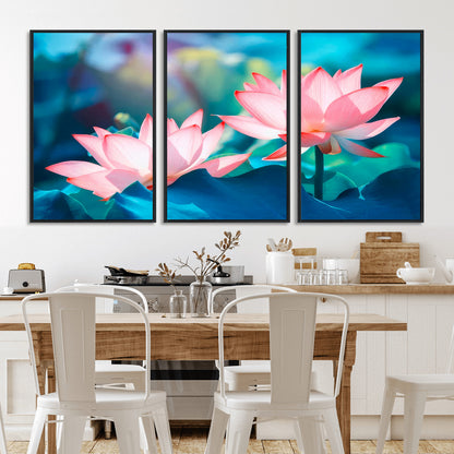 32559-MGV-CV-36X24-Lotus Flower Wall Art – Pink Water Lily Canvas Print, Tranquil Nature Decor for Living Room, Bedroom or Meditation Space