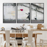 50559-MGV-CV-36X24-Banksy Girl with Balloon Wall Art – Famous Street Graffiti Canvas Print, Modern Urban Artwork for Living Room, Bedroom or Office