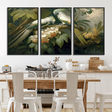 84047-MGV-CV-36X24-Tropical Birds Wall Art – Elegant Botanical Canvas Print, Exotic Nature Decor for Living Room, Bedroom or Office