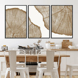 99692-MGV-CV-36X24-Tree Ring Linocut Wall Art Canvas Print, Framed Wood Cut Art Picture Print, Tree Rings Perfect Minimalist Rustic Decor Artwork