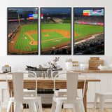 93707-MGV-FC-60X30-3P_Black-Los Angeles Stadium Wall Art Canvas Print, Framed Angel Stadium Field Art Picture Print, Anaheim Stadium Perfect Sports Room Decor