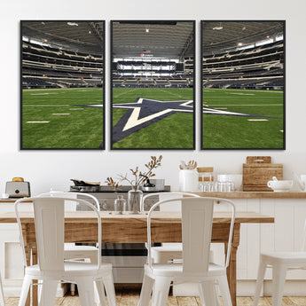 14834-MGV-FC-60X30-3P_Black-Dallas Att Stadium Wall Art Canvas Print, Framed Texas NFL Stadium Art Picture Print, American Football Stadium Perfect Sports
