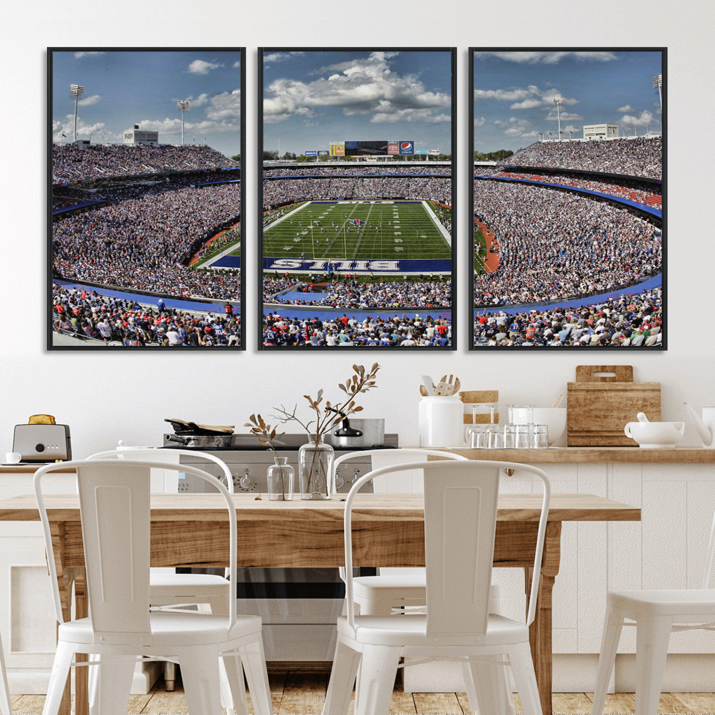76491-MGV-FC-60X30-3P_Black-Buffalo Bills Stadium Wall Art Canvas Print, Framed Bills Stadium Art Picture Print, Highmark Stadium Perfect Sport Room Decor