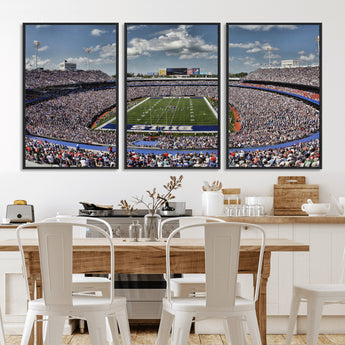 76491-MGV-FC-60X30-3P_Black-Buffalo Bills Stadium Wall Art Canvas Print, Framed Bills Stadium Art Picture Print, Highmark Stadium Perfect Sport Room Decor