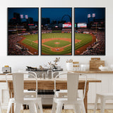 38612-MGV-FC-60X30-3P_Black-Busch Stadium Wall Art Canvas Print, Framed Missouri Stadium Art Picture Print, Busch Stadium Field Perfect Sports Room Decor