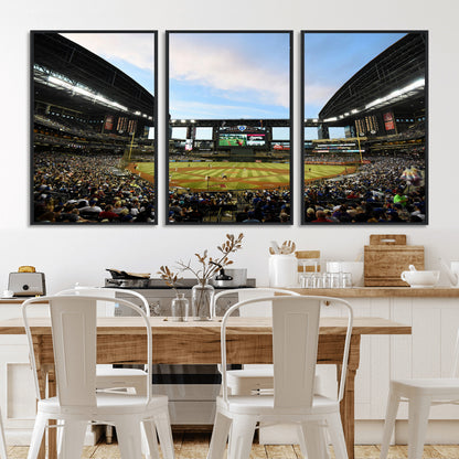 92672-MGV-FC-60X30-3P_Black-Chase Field Stadium Wall Art Canvas Print, Framed Arizona Stadium Art Picture Print, Chase Stadium Perfect Sports Room Decor