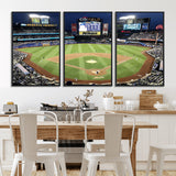 87666-MGV-FC-60X30-3P_Black-City Field Stadium Wall Art Canvas Print, Framed New York Stadium Art Picture Print, Citi Field Stadium Perfect Sport Room Decor