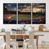 53432-MGV-CV-36X24-Fenway Park Stadium Wall Art Canvas Print, Framed Boston Baseball Stadium Art Picture Print, Massachusetts Fenway Park Perfect