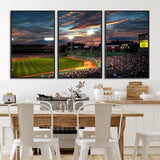 66781-MGV-CV-36X24-Baseball Stadium Wall Art – Canvas Print Evening Game Field Packed Crowd Sunset Sky Sports Photography, Dynamic Decor for Game