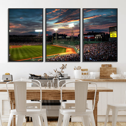 66781-MGV-CV-36X24-Baseball Stadium Wall Art – Canvas Print Evening Game Field Packed Crowd Sunset Sky Sports Photography, Dynamic Decor for Game