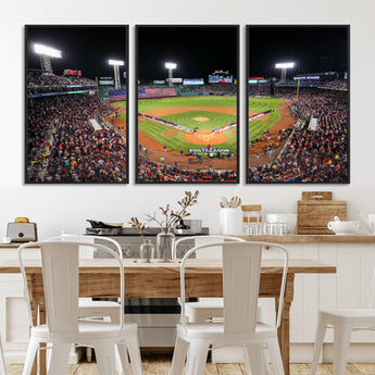 47365-MGV-CV-36X24-Fenway Park Stadium Wall Art Canvas Print, Framed Boston Baseball Stadium Art Picture Print, MLB Stadium Field Perfect Sport Room