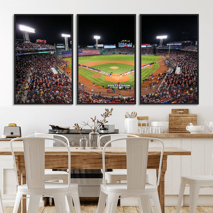 47365-MGV-CV-36X24-Fenway Park Stadium Wall Art Canvas Print, Framed Boston Baseball Stadium Art Picture Print, MLB Stadium Field Perfect Sport Room