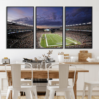 52712-MGV-CV-36X24-Gillette Stadium Field Wall Art Canvas Print, Framed Massachusetts Stadium Art Picture Print, Gillette Stadium Perfect Sport Room