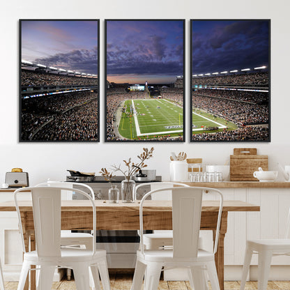 52712-MGV-CV-36X24-Gillette Stadium Field Wall Art Canvas Print, Framed Massachusetts Stadium Art Picture Print, Gillette Stadium Perfect Sport Room