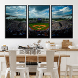 37127-MGV-CV-36X24-Kauffman Stadium Wall Art Canvas Print, Framed Kansas City Royals Field Art Picture Print, Baseball Stadium Perfect Sport Room