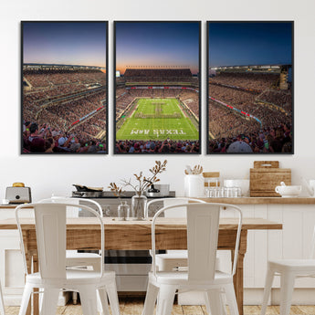 17421-MGV-CV-36X24-Kyle Field Wall Art Canvas Print, Framed Texas Stadium Art Picture Print, Kyle Field Stadium Perfect Sport Room Decor Artwork