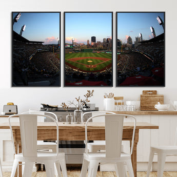 67670-MGV-CV-36X24-PNC Park Stadium Wall Art Canvas Print, Framed Pittsburgh Pirates Stadium Art Picture Print, PNC Park Field Perfect Sport Room