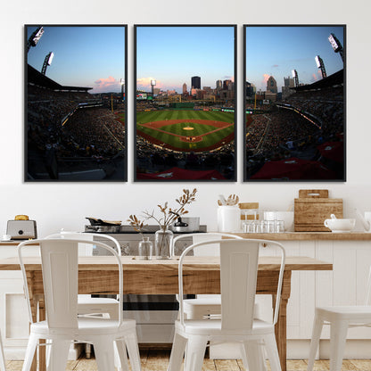67670-MGV-FC-60X30-3P_Black-PNC Park Stadium Wall Art Canvas Print, Framed Pittsburgh Pirates Stadium Art Picture Print, PNC Park Field Perfect Sport Room