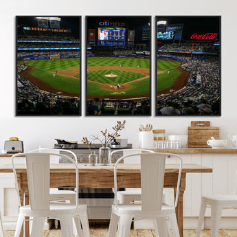 83979-MGV-FC-60X30-3P_Black-RingCentral Coliseum Wall Art Canvas Print, Framed Oakland A's Stadium Art Picture Print, RingCentral Coliseum Field Perfect Sport