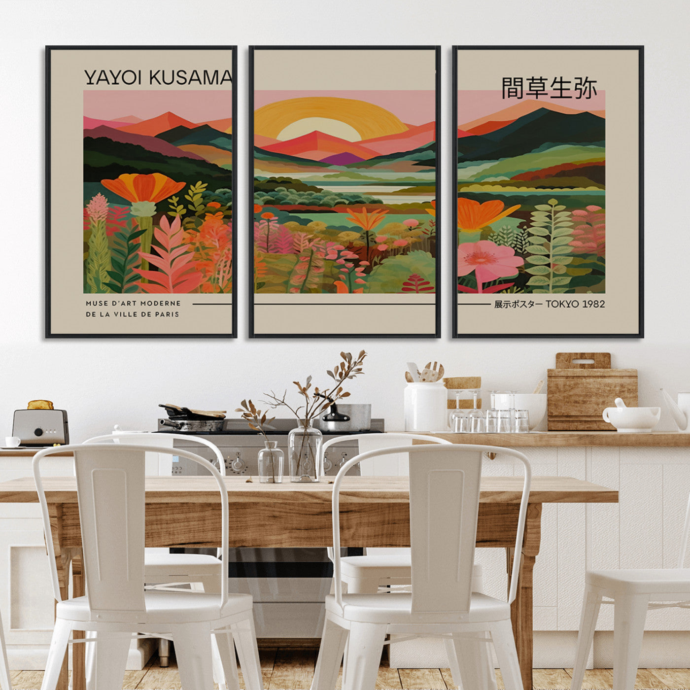 17753-MGV-CV-36X24-Floral Sunset Landscape Wall Art – Panoramic Nature Canvas Print, Vibrant Botanical Artwork for Living Room, Bedroom, Office, or