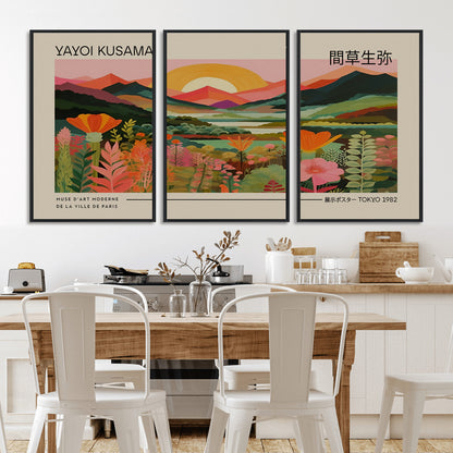 17753-MGV-CV-36X24-Floral Sunset Landscape Wall Art – Panoramic Nature Canvas Print, Vibrant Botanical Artwork for Living Room, Bedroom, Office, or