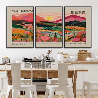 18304-MGV-CV-36X24-Sunset Mountain Landscape Wall Art – Panoramic Abstract Nature Canvas Print, Vibrant Wall Decor for Living Room, Bedroom, Office,