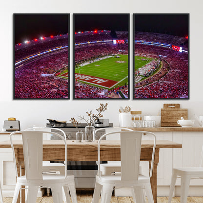 11343-MGV-CV-36X24-Bryant-Denny Stadium Wall Art – Panoramic Alabama Crimson Tide Football Field Canvas Print, Game Day Decor for Office, Man Cave or