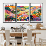 75201-MGV-CV-36X24-Yayoi Kusama Floral Wall Art – Vibrant Abstract Landscape Canvas Print, Modern Pop Art Poster for Living Room, Bedroom, or Gallery
