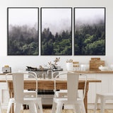 42578900-MGV-CV-36X24-Misty Pine Forest Wall Art – Tranquil Foggy Mountain Canvas Print, Nature Landscape Décor for Bedroom, Living Room, Cabin or