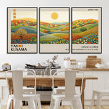 33864-MGV-FC-60X30-3P_Black-Pointillism Yayoi Wall Art Canvas Print, Framed Yayoi Kusama Art Picture Print, Yayoi Kusama Dot Perfect Abstract Nature Decor