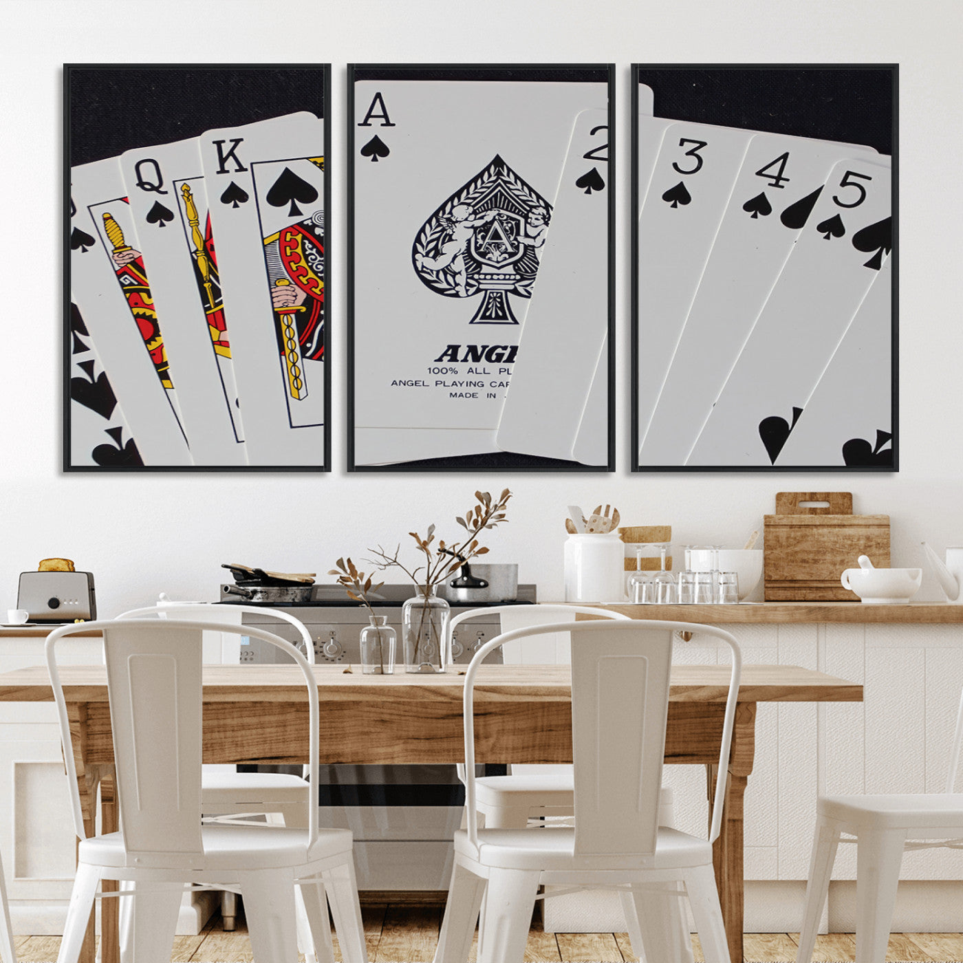 56787-MGV-FC-60X30-3P_Black-Playing Cards – Classic Poker Deck with Spades, Standard Size Durable Casino Quality Card Set for Magic Tricks, Blackjack, Bridge,