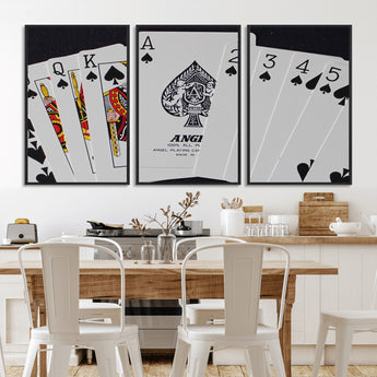 56787-MGV-FC-60X30-3P_Black-Playing Cards – Classic Poker Deck with Spades, Standard Size Durable Casino Quality Card Set for Magic Tricks, Blackjack, Bridge,