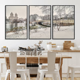 60292-MGV-CV-36X24-Central Park Winter Wall Art – Snowy Bow Bridge Canvas Print, Scenic New York City Landscape Photography for Living Room, Bedroom