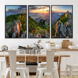 51582565-MGV-CV-36X24-Mountain Sunrise Panorama Wall Art – Scenic Landscape Canvas Print, Hiking Adventure Nature Photography, Large Mountain Range Wall