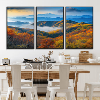 86772247-MGV-CV-36X24-Autumn Mountains Wall Art Canvas Print, Framed Fall Foliage Art Picture Print, Vibrant Hills Perfect Vibrant Nature Decor Artwork