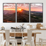50957419-MGV-CV-36X24-Mountain Sunrise Wall Art Canvas Print, Framed Alpine Ridge Art Picture Print, Mountain Range Perfect Vibrant Rustic Decor Artwork