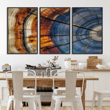96890915-MGV-CV-36X24-Abstract Tree Ring Wall Art – Rustic Nature Canvas Print with Wood Grain Texture, Modern Earth Tone Artwork for Office, Living
