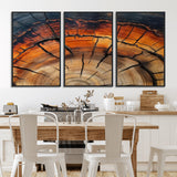 65909987-MGV-CV-36X24-Rustic Tree Ring Wall Art – Nature Inspired Wooden Texture Canvas Print, Modern Abstract Artwork for Living Room, Bedroom, Office