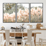 21826392-MGV-FC-60X30-3P_Black-Pampas Grass Wall Art Canvas Print, Framed Soft Pampas Art Picture Print, Pastel Grasses Perfect Soft Neutral Boho Decor Artwork