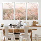 79164340-MGV-FC-60X30-3P_Black-Pastel Grasses Wall Art Canvas Print, Framed Soft Meadow Art Picture Print, Field in Breeze Perfect Pastel Minimal Decor Artwork
