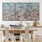 26580287-MGV-CV-36X24-Clear Water Wall Art Canvas Print, Framed Sunlit Ripples Art Picture Print, Ocean Texture Perfect Modern Coastal Decor Artwork