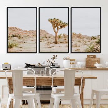 67109959-MGV-CV-36X24-Joshua Tree Wall Art Canvas Print, Framed Neutral Desert Art Picture Print, Earthy Landscape Perfect Neutral Boho Decor Artwork